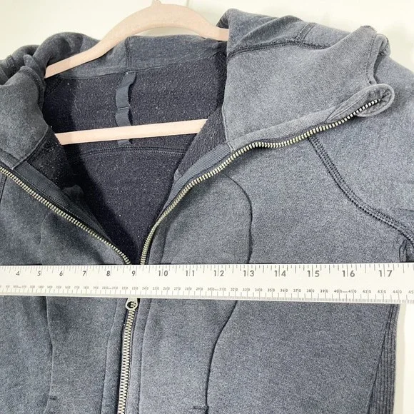 Lululemon Scuba Full Zip Hoodie Women's Blue Thumbholes‎ Cozy Activewear Size 4 - Picture 7 of 9